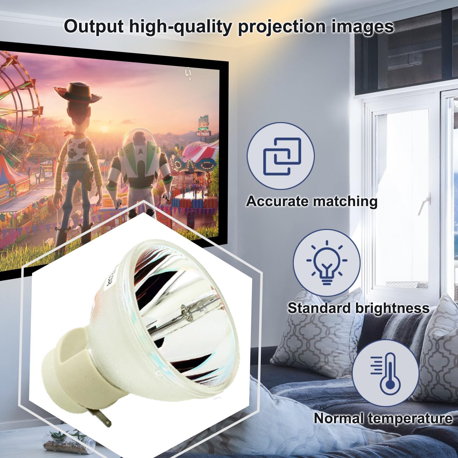 Thumbnail 2 de iReijomoi BL-FP230I replacement bare lamp bulb for Optoma HD300X / HD33 / HD3300 projectors
