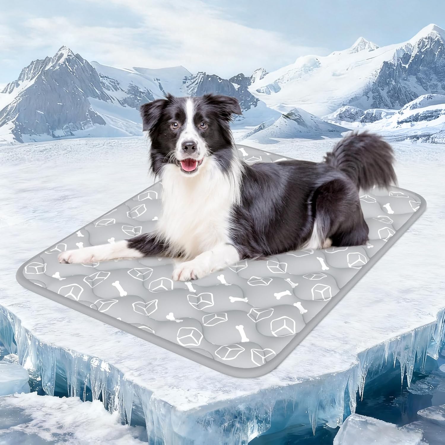 Detalle de Rywell Dog Cooling Mat Large (110 × 80 cm): Thicker, Non-Slip, Colour-Changing Arc-Chill Comfort for Summer