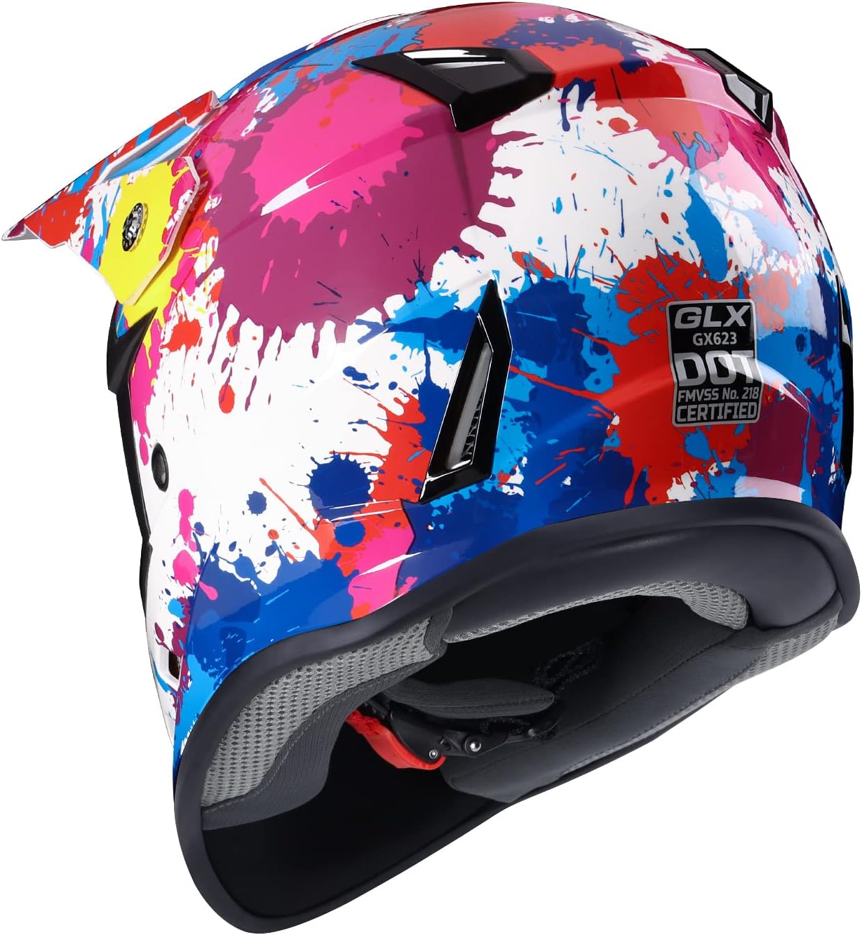 Thumbnail 1 de GLX GX623 Youth ATV/Dirt Bike Helmet Combo - Graffiti (Large)