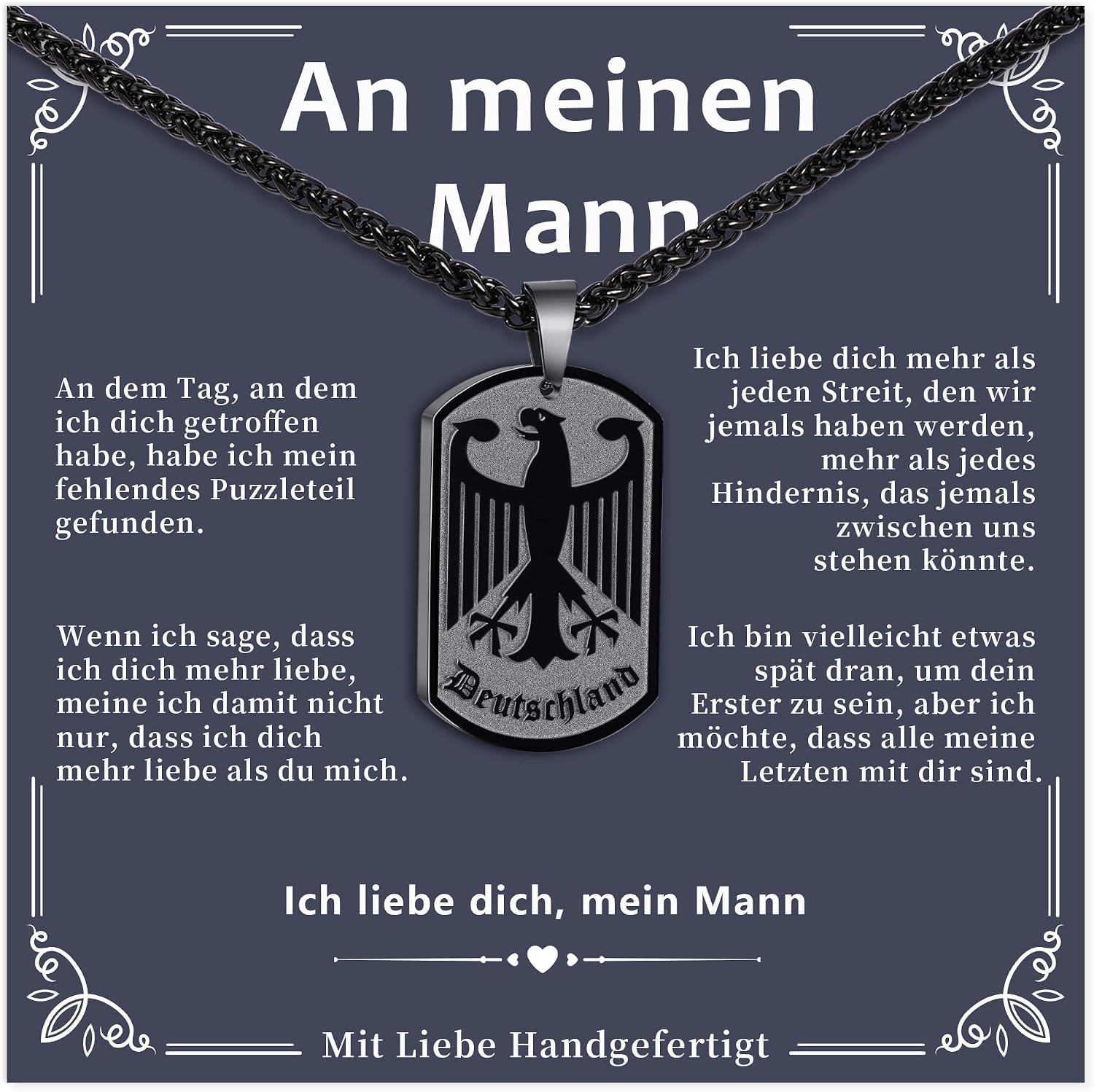 Detalle de Halora Deutschland Kette Adler Herren 60CM