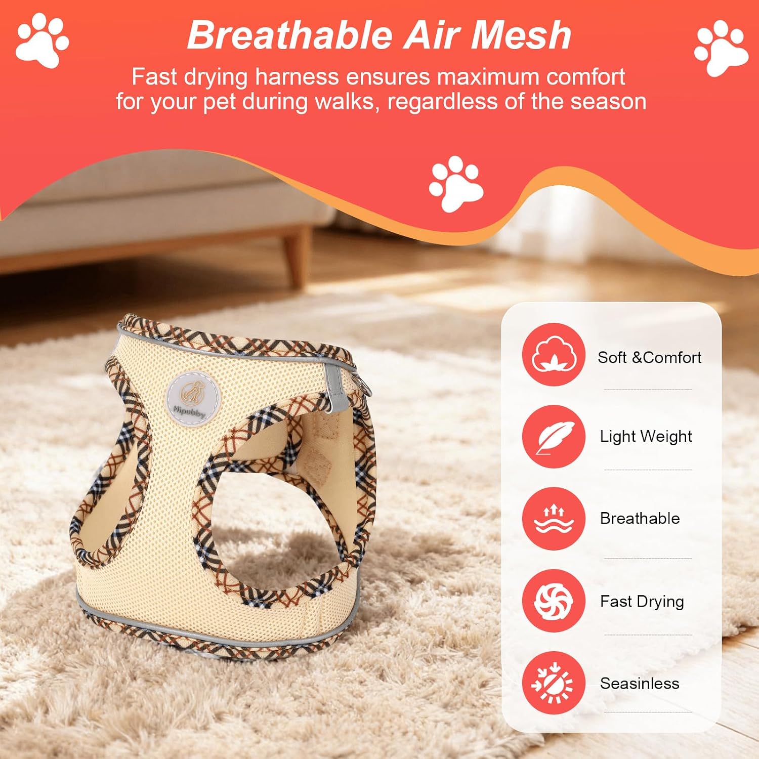 Detalle de Hipubby Dog Harness and Leash Set, XXS