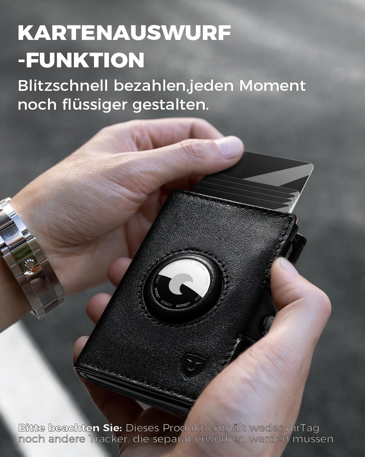 Detalle de LORZOR Airtag Wallet 10 Karten 👛