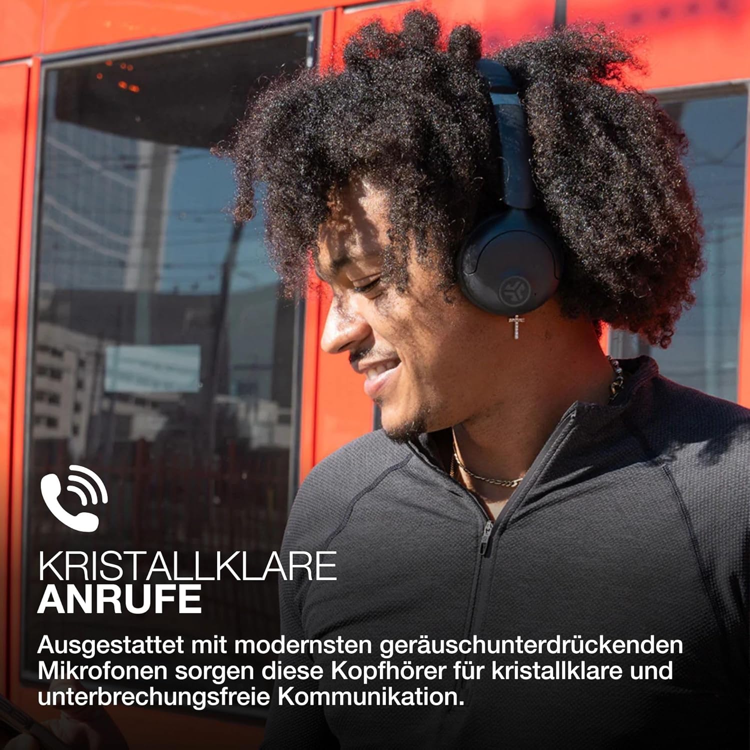 Thumbnail 5 de JLab Go Lux ANC Kopfhörer mit Bluetooth, Noise Cancelling & Mikrofon (On-Ear, faltbar, Graphit)