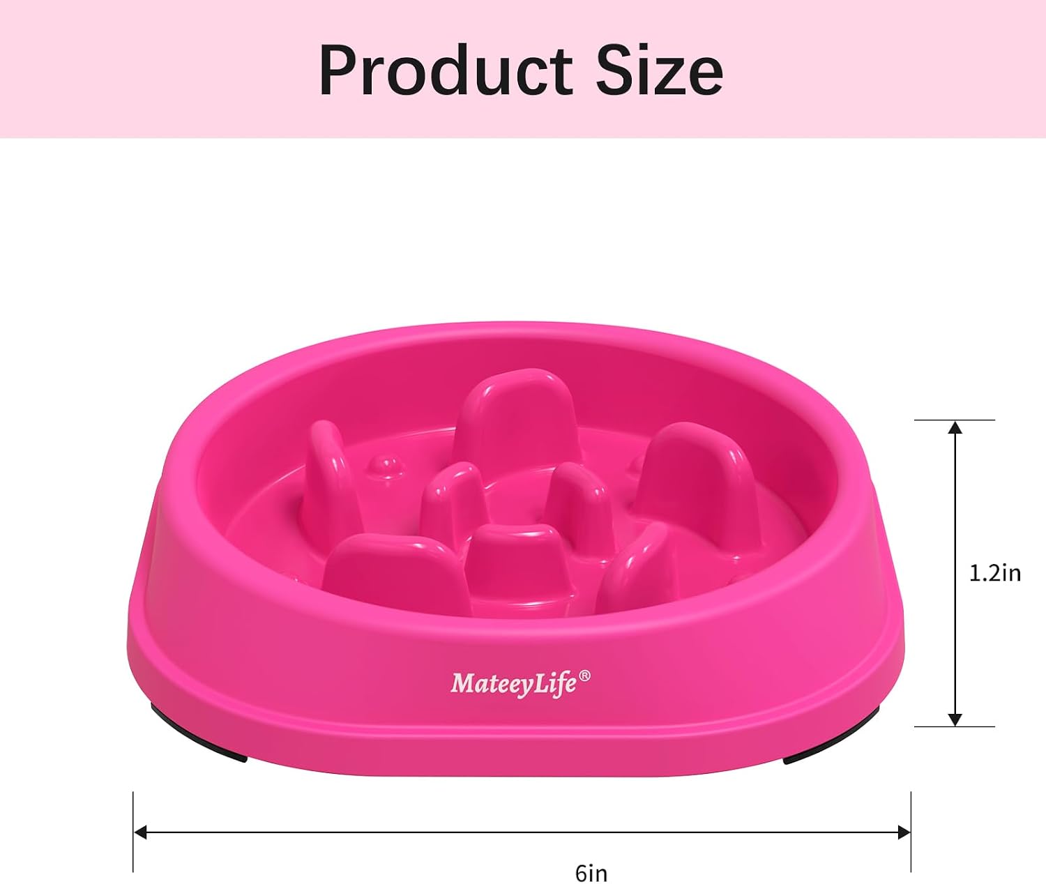 Detalle de Mateeylife Hundenapf – Anti-Schlingen Slow-Feeder für Kleine Hunde und Katzen, Rosenrosa