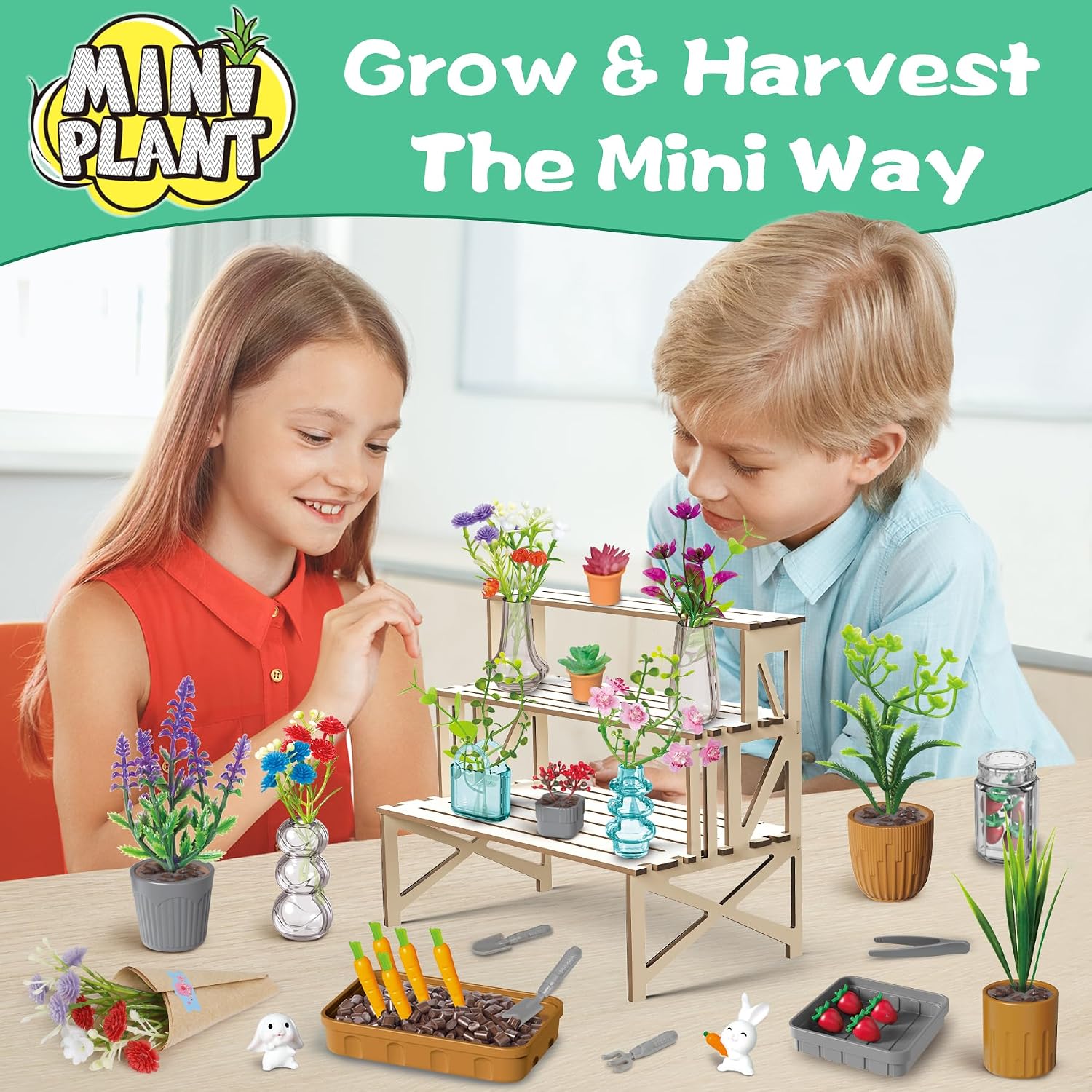 Detalle de Make It Miniature 70 PCS Miniature Flower Kit 🌱