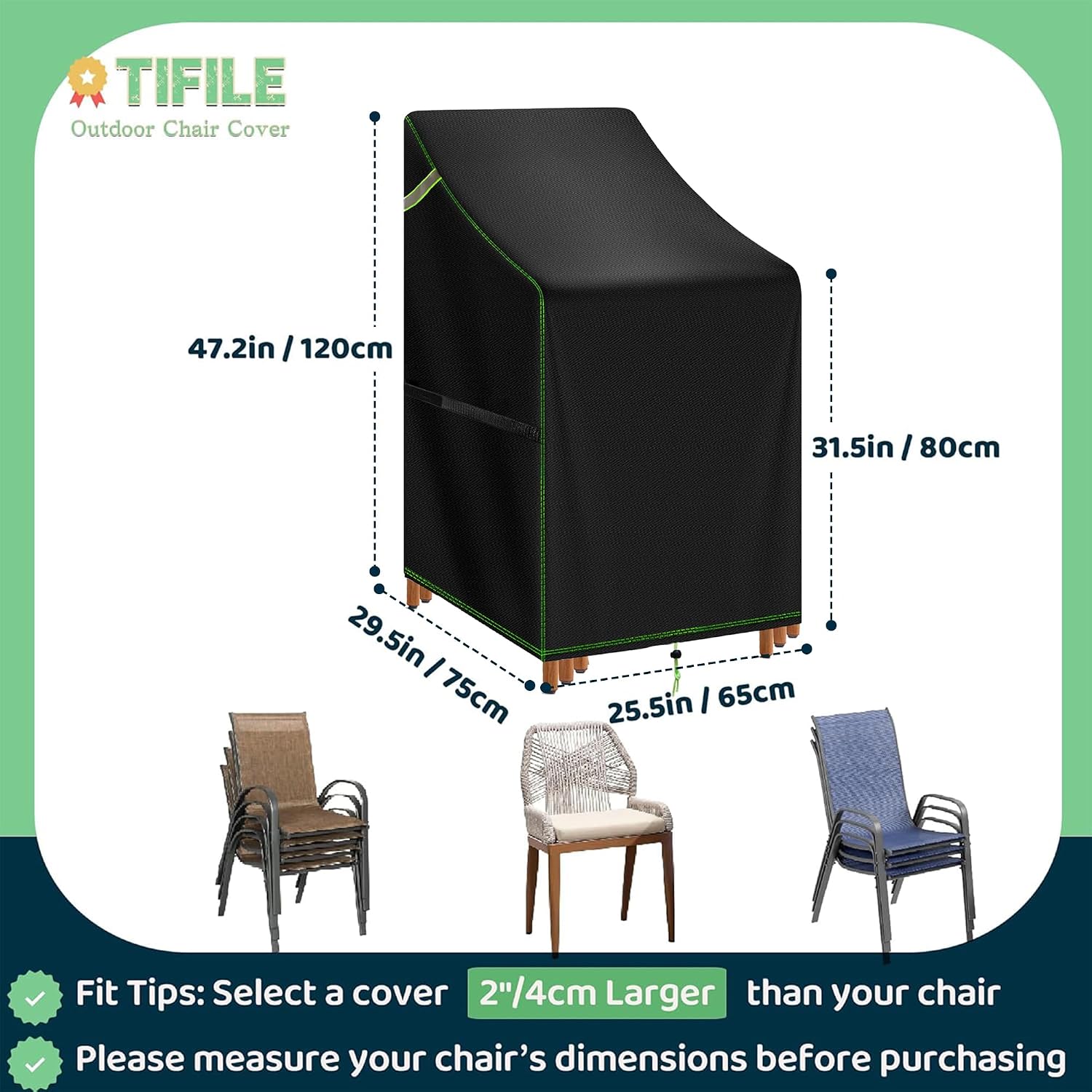 Detalle 2 de TIFILE waterproof garden chair cover 420D
