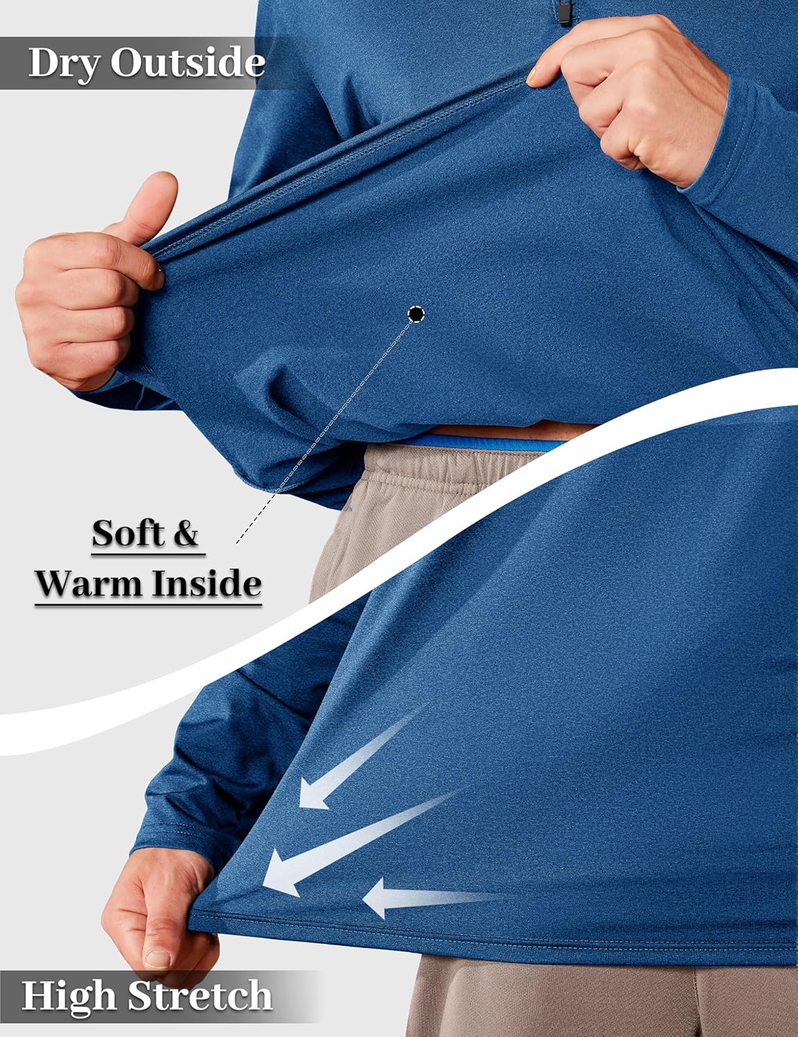 Thumbnail 4 de KEFITEVD Men's 1/4 Zip Fleece Lined Sweatshirt – Lightweight, Warm, and Flexible