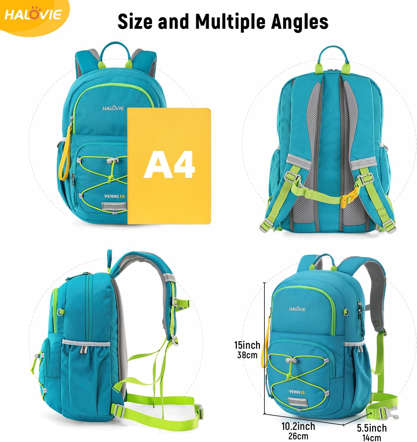 Detalle 2 de HALOVIE Kinderrucksack 12L Wanderrucksack