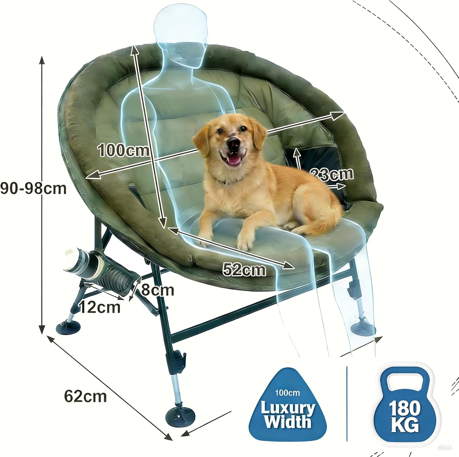 Thumbnail 1 de CARPZILLA Foldable Round Fishing Chair 150KG