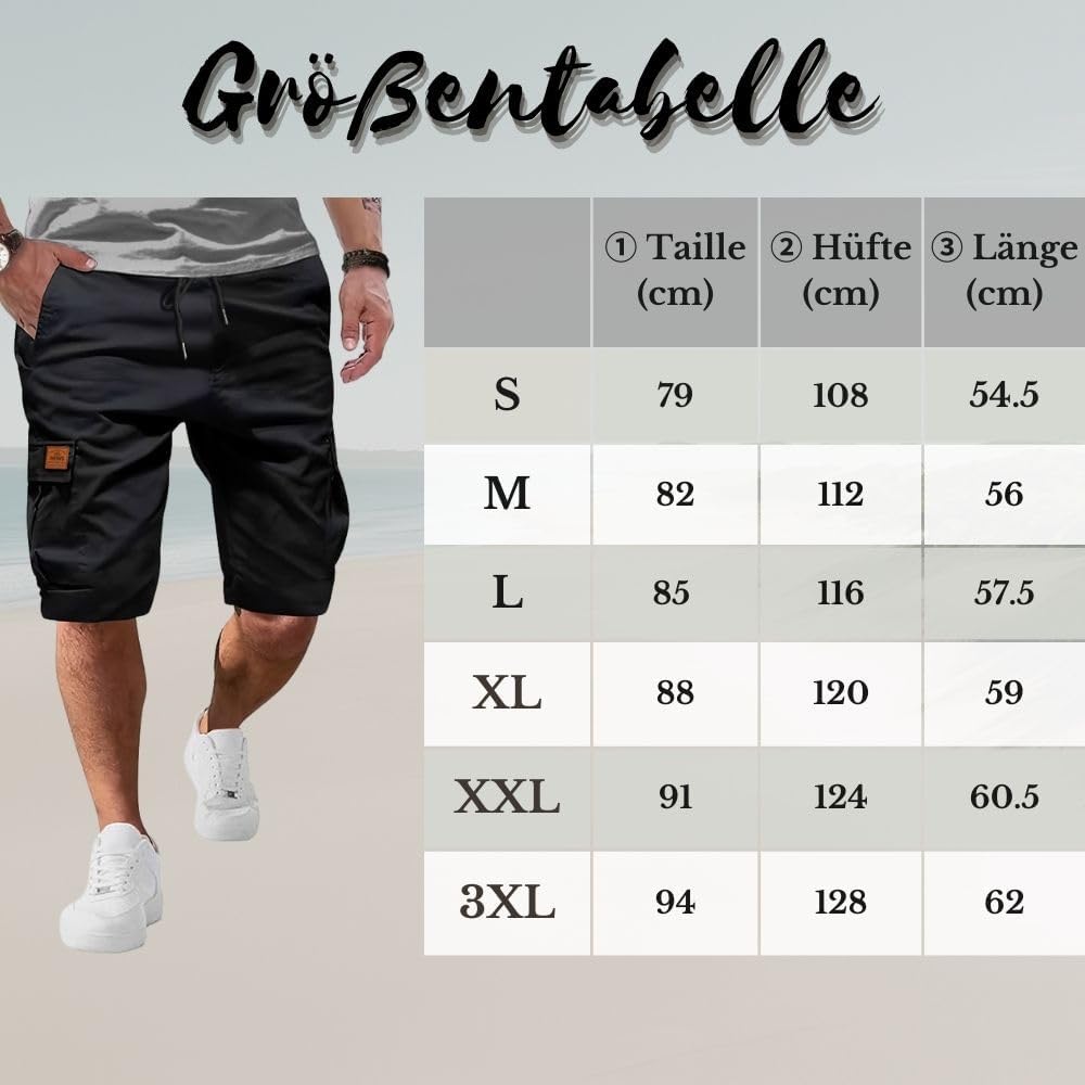 Detalle 2 de ZOXOZ cargoshort voor heren, chino-casual bermuda met 6 zakken