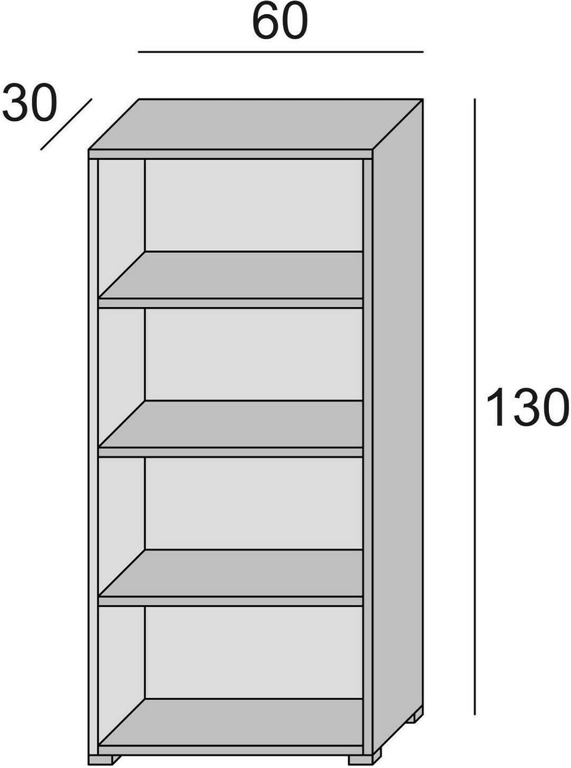 Thumbnail 2 de Dmora - Libreria Giacinto: scaffale a 3 ripiani regolabili, Bianco e Rovere, 60x30x130 cm, Made in Italy