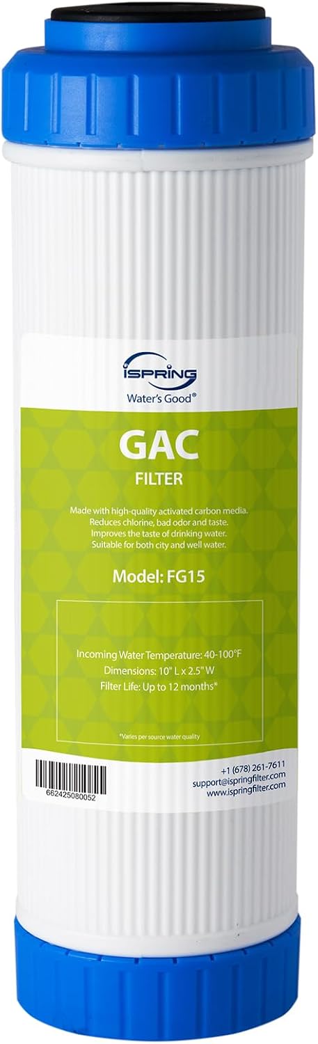 Detalle de iSpring FG15 GAC actiefkoolfilter 2,5 x 10 inch, 5 micron