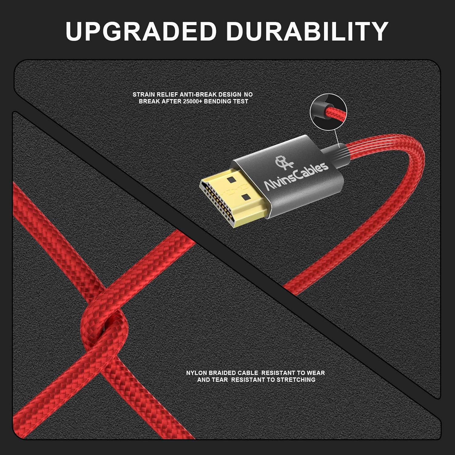 Detalle 2 de Alvin’s Cables 8K HDMI 2.1 Micro to Full coiled cable