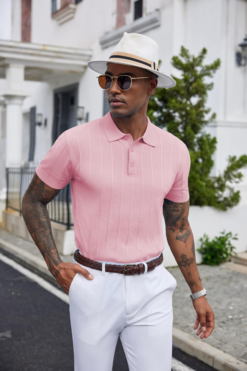 Detalle 1 de COOFANDY Knit Polo Short Sleeve 1️⃣
