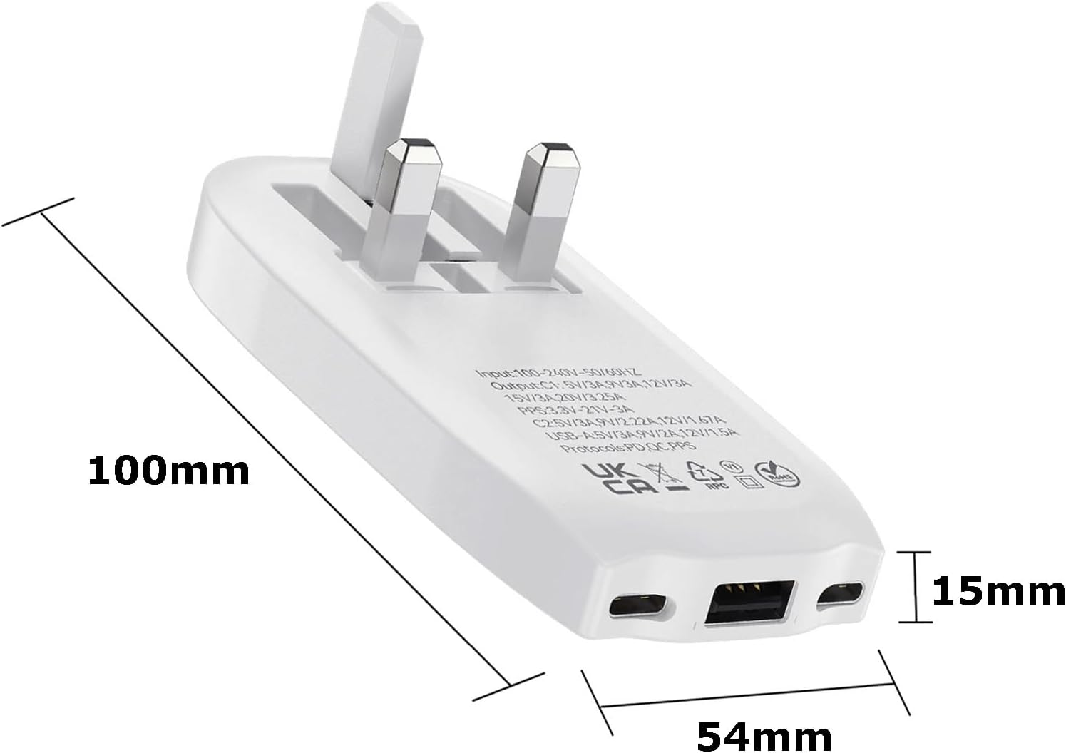 Detalle de TWICK 65W GaN Ultra-Slim Charger with 2 USB-C and USB-A Ports