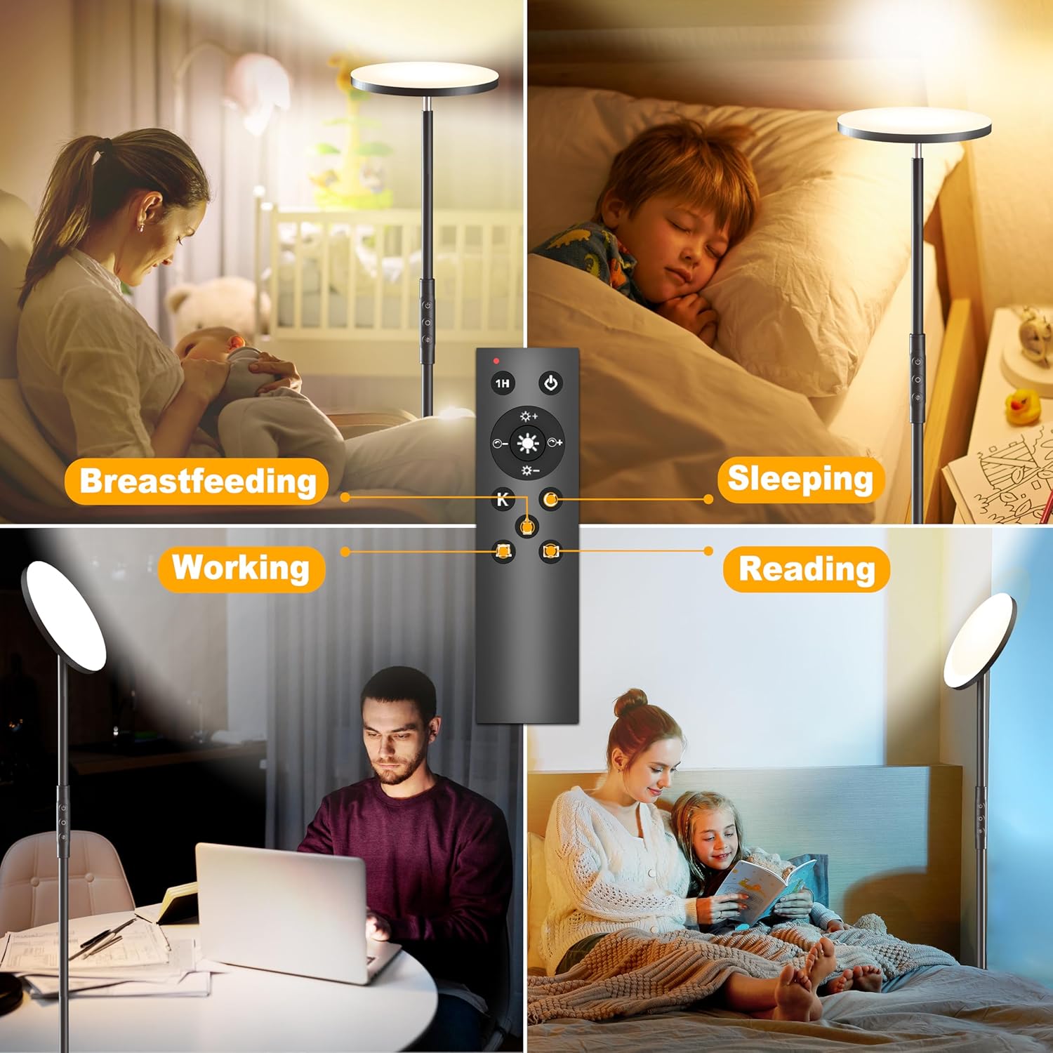 Thumbnail 5 de Yikuneng Lampada da Terra 36W con LED, 3600LM e telecomando dimmerabile con touch, 2700K–6500K