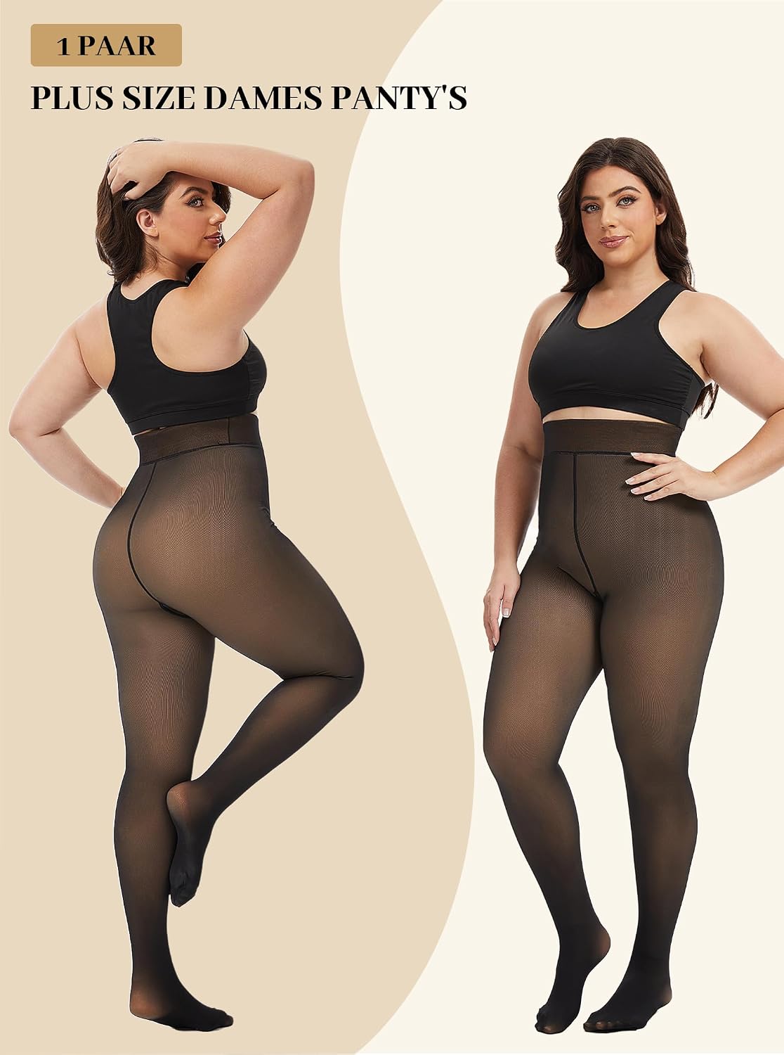 Detalle 2 de ZFSOCK Thermo Panty Dames Winter met fleecevoering, stretch en plus size