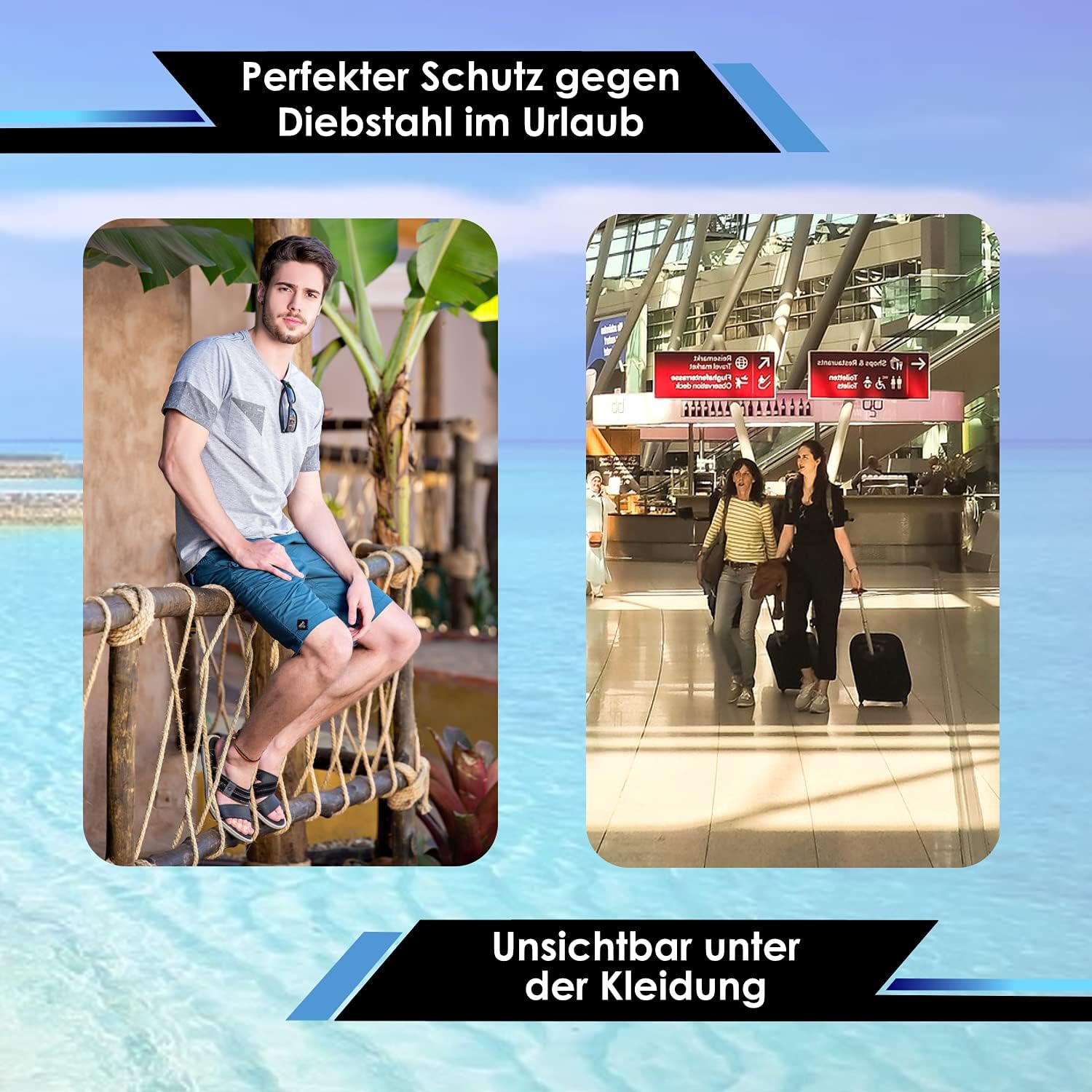 Thumbnail 3 de praxxxim Extra flache Bauchtasche für Damen & Herren – Hüfttasche für Handys bis 7 Zoll, beige
