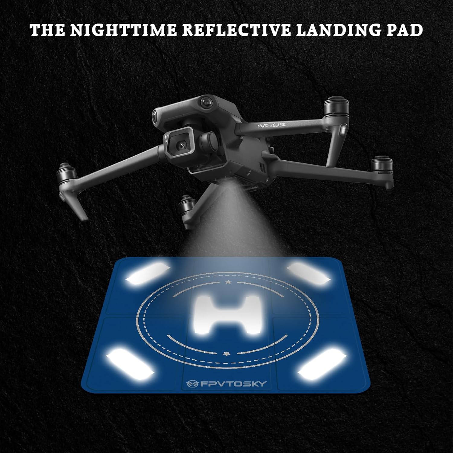 Thumbnail 1 de FPVtosky Nighttime Reflective Large Drone Landing Pad (25.2 in / 64 cm) – foldable, waterproof and weighted