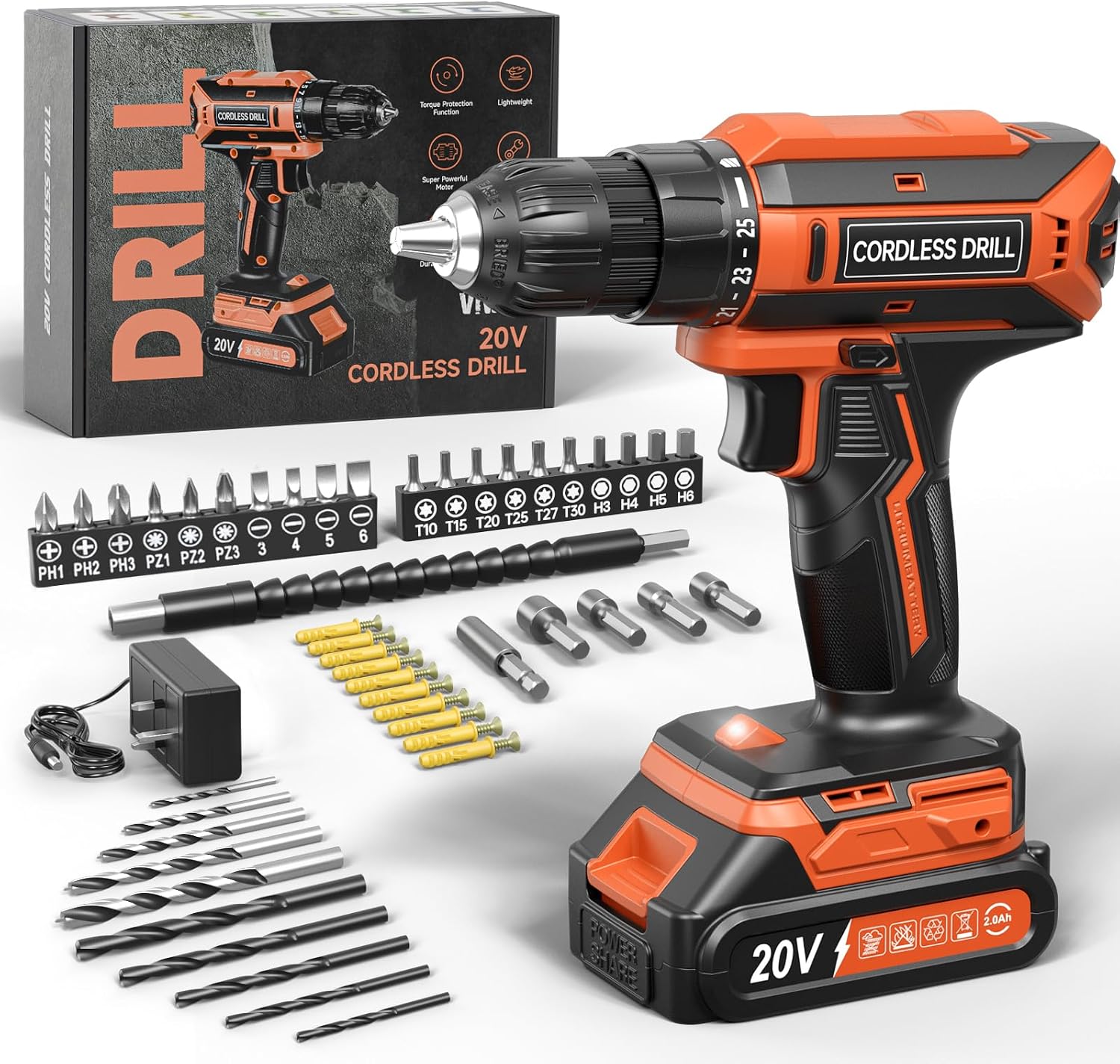 Detalle de VIWKO 20V Cordless Drill Set