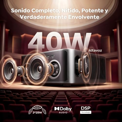 Detalle 2 de Proyector 4K X9 Pro de TOPTRO con VIDAA, 2000 ANSI y Dolby Audio 40W: cine en casa y exterior