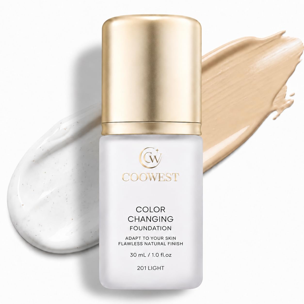 Detalle de COOWEST Color Changing Foundation for Mature Skin, Light, 30ml Shade-Adapting Tint