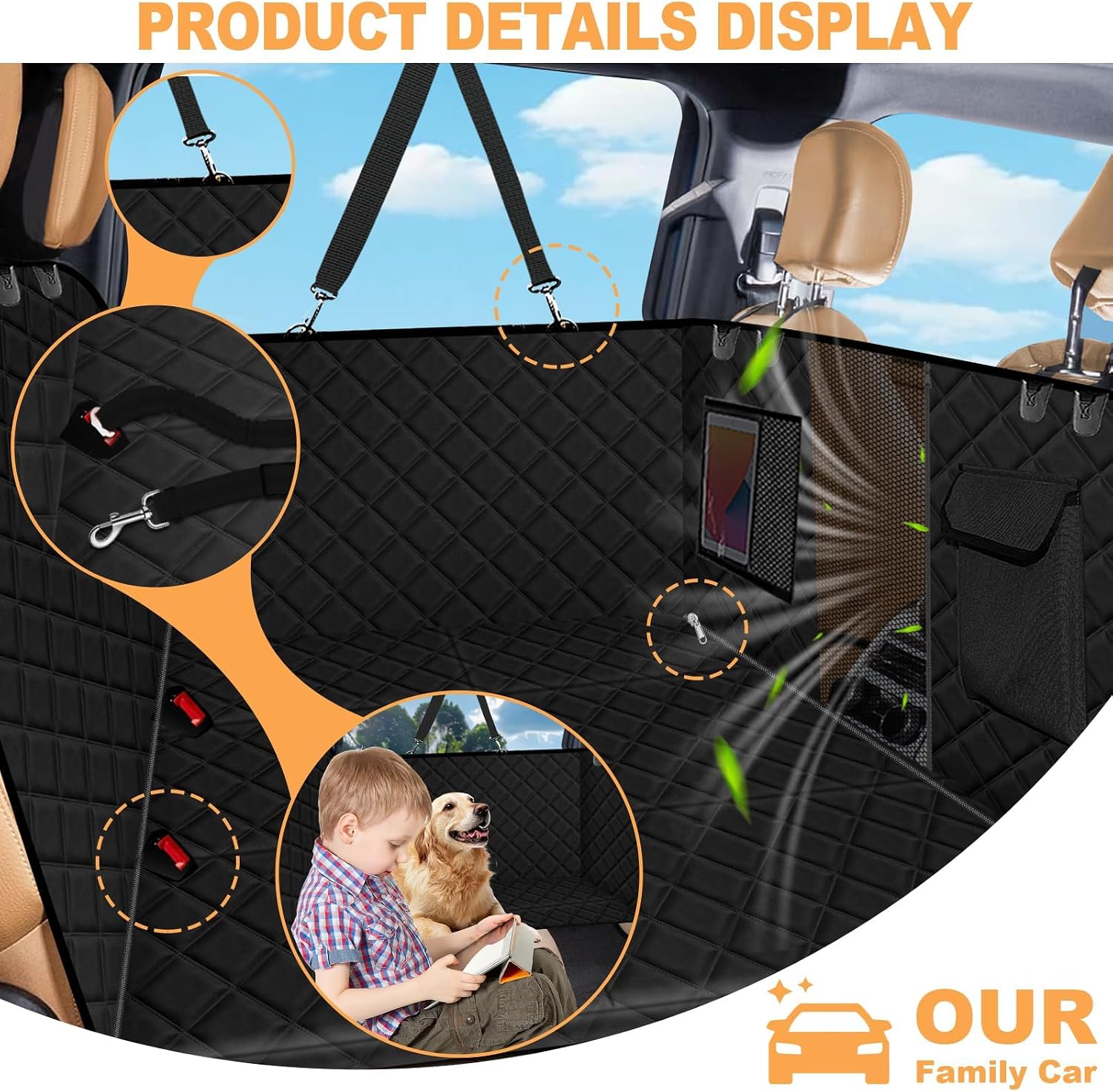 Thumbnail 6 de Reiseresa Dog Car Seat Cover, 51.97 x 25.98 inch
