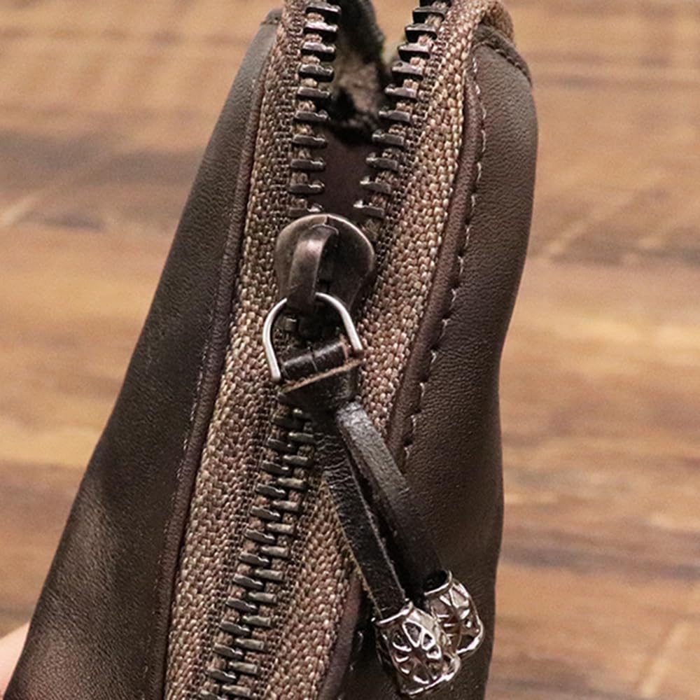 Thumbnail 6 de MiOYOOW Leather Zipper Coin Pouch – Medieval-inspired Red Mini Organizer