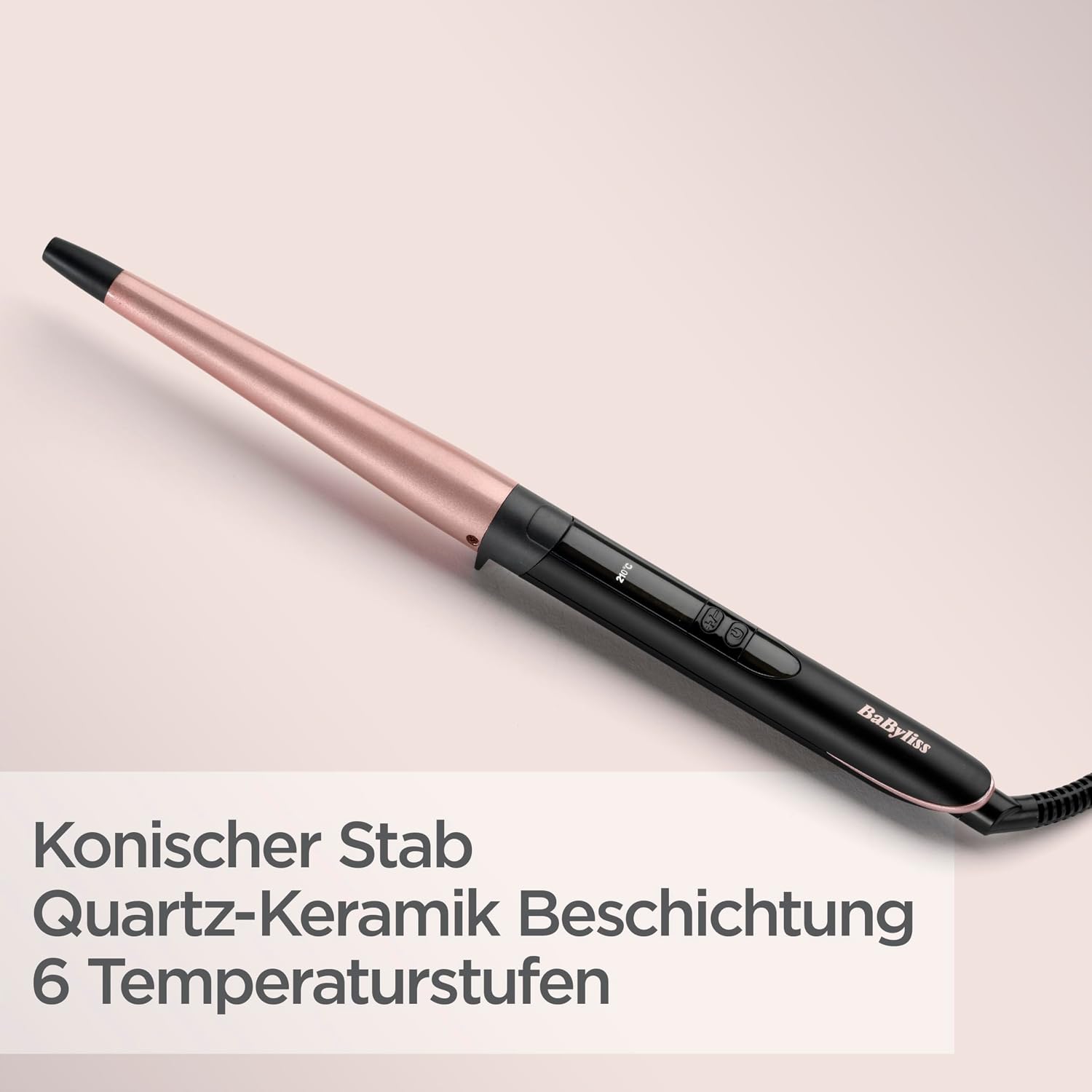 Thumbnail 5 de BaByliss Rose Quartz Conical Wand C454E – Lockenstab konisch 13–25 mm für natürliche Wellen