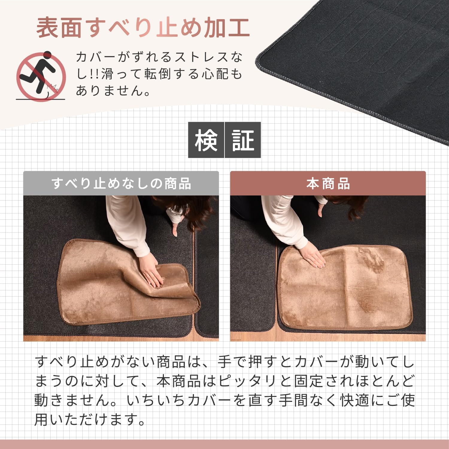 Detalle de 山善 EUCS-201 ホットカーペット 2畳 170×170cm 暖房面積切換・すべり止め・16折り収納