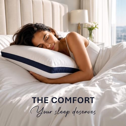 Detalle 2 de Utopia Bedding Pillows 2 Pack (Queen) – Brushed Navy Microfiber Pillows