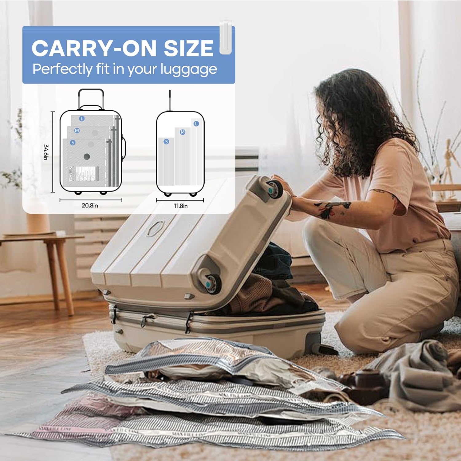 Thumbnail 3 de Vacbird Vacuum Storage Bags (9 Pack) – Reusable space-saver vacuum bags for clothes