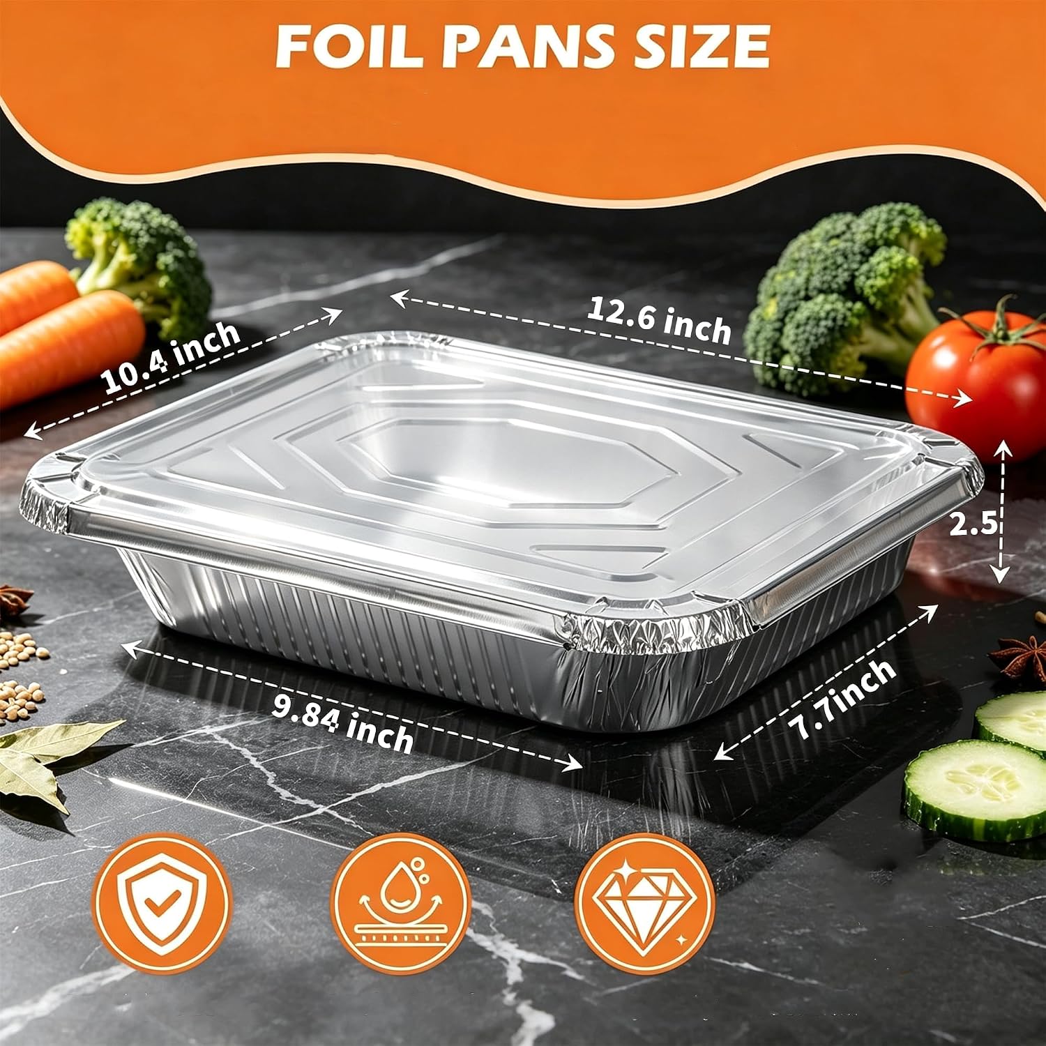 Detalle de Benestanti Aluminum Foil Pans, 9 x 13 Inch