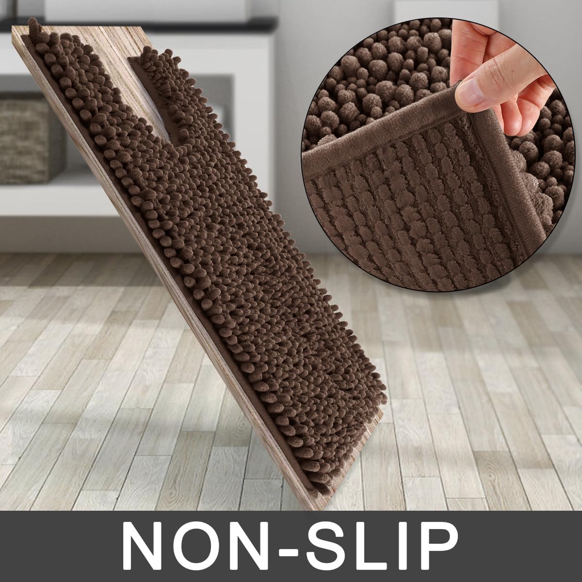 Detalle de Yimobra U-Shaped Toilet Rug, 24 x 20 Inches