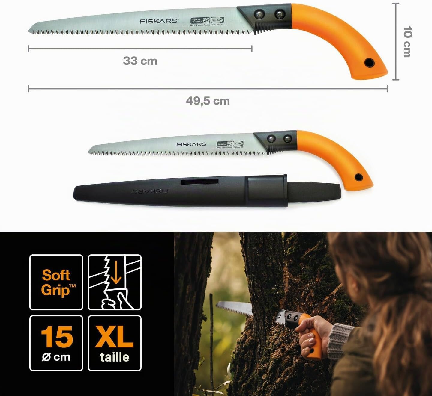 Detalle 2 de Fiskars SW84 1001620 snoeizaag met vast lemmet van 33 cm