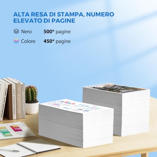 Detalle de 545 XL 546 XL Cartucce d'inchiostro Compatibili per Canon PIXMA – Nero XL + Colore XL, 2-Pack di Redsee