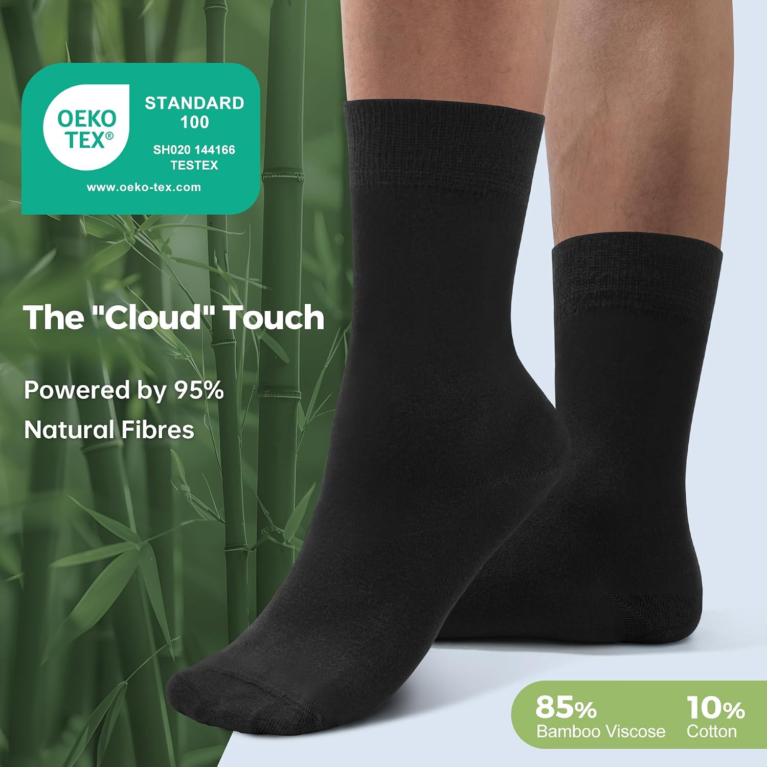 Detalle 2 de FALARY Bamboo Socks for Men and Women — 6/12 Pairs, Seamless Business Casual, Super Soft & Anti-Odour