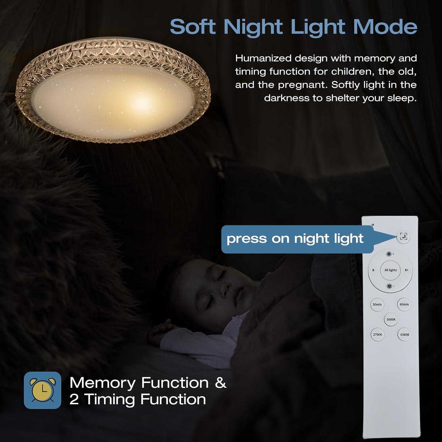 Detalle 2 de OOWOLF LED ceiling light, 15.4-inch