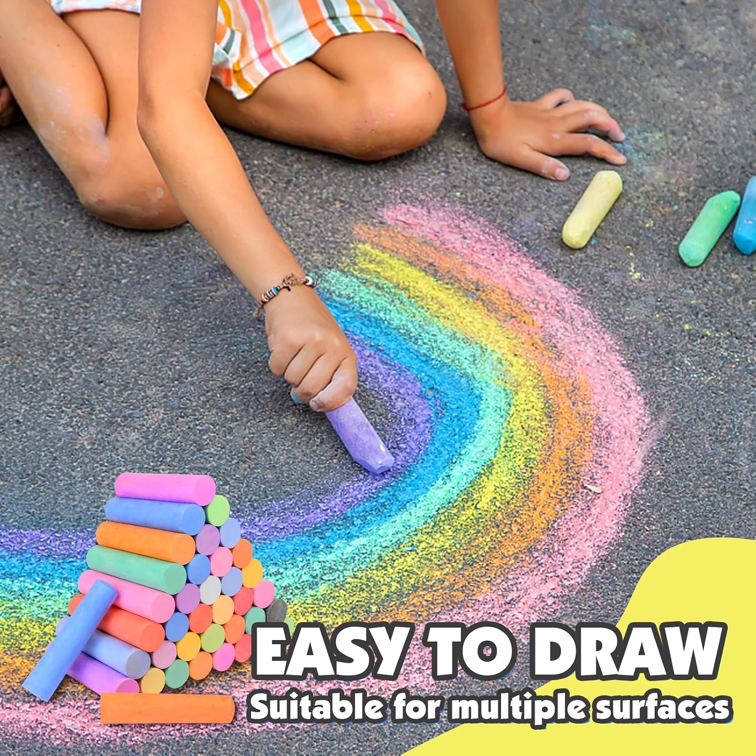Thumbnail 6 de FELIZROCA 180PCS Sidewalk Chalk Set in 20 Colors — Non-Toxic, Washable Outdoor Chalk for Kids