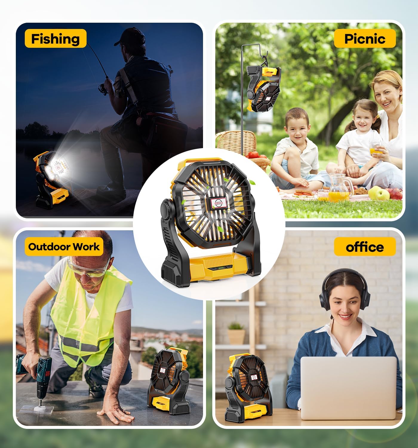 Detalle de DOWILLDO camping fan 20,000 mAh
