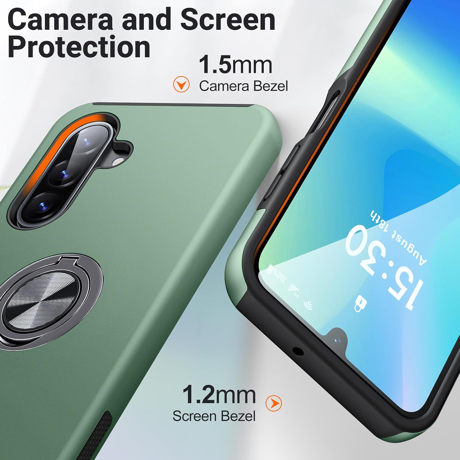 Detalle de AOUIA Samsung Galaxy A26 5G case with 360° stand