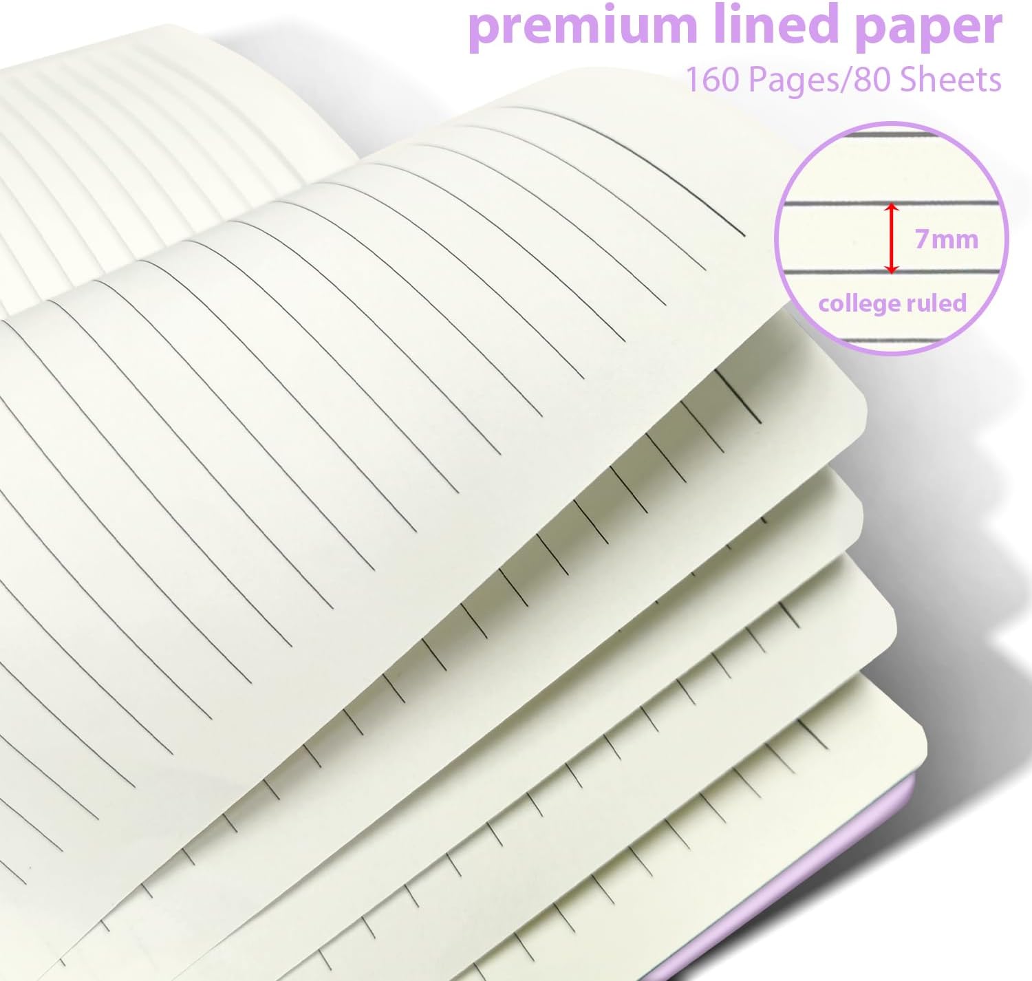 Thumbnail 2 de DWIYITTN A5 Spiral Notebook, Lavender Hardcover, 160 Lined Pages