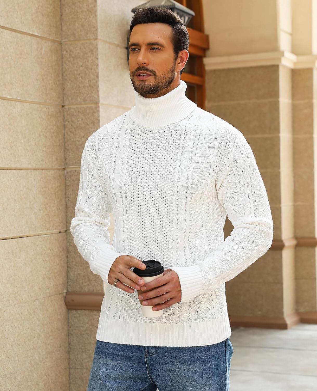 Thumbnail 5 de Zetieny Herren Rollkragen Pullover mit 100% Baumwolle