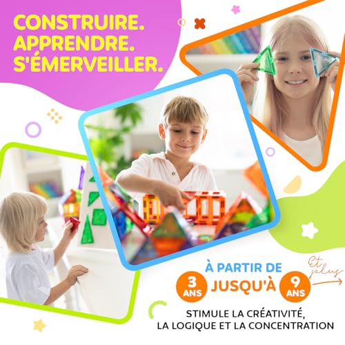 Detalle de Magneo Blocs Magnétiques 45 Pièces – Jeu magnétique créatif pour enfants dès 3 ans
