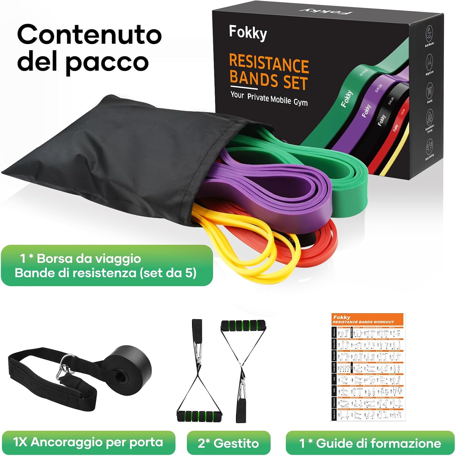 Thumbnail 5 de Fokky 5 Livelli elastici fitness 🏋