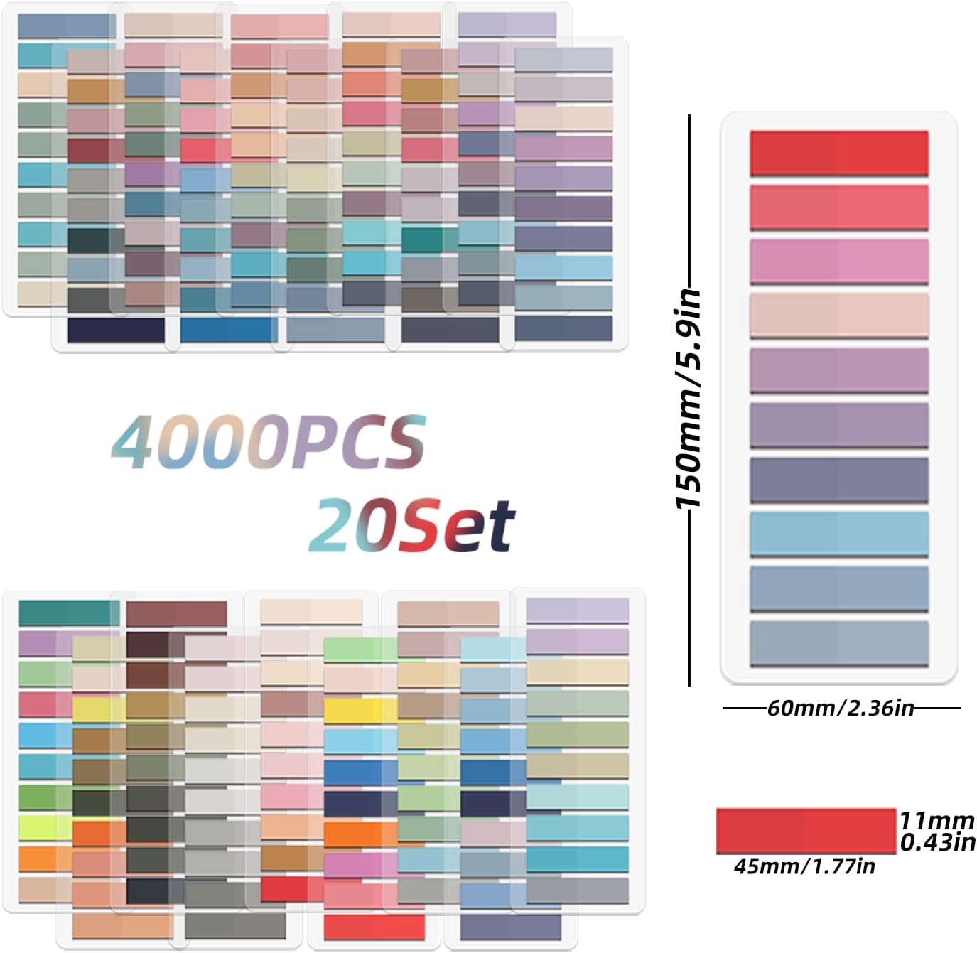 Detalle 2 de AMZSKU BLT4000 zelfklevende tekststrips van PET, transparant, 4.000 stuks