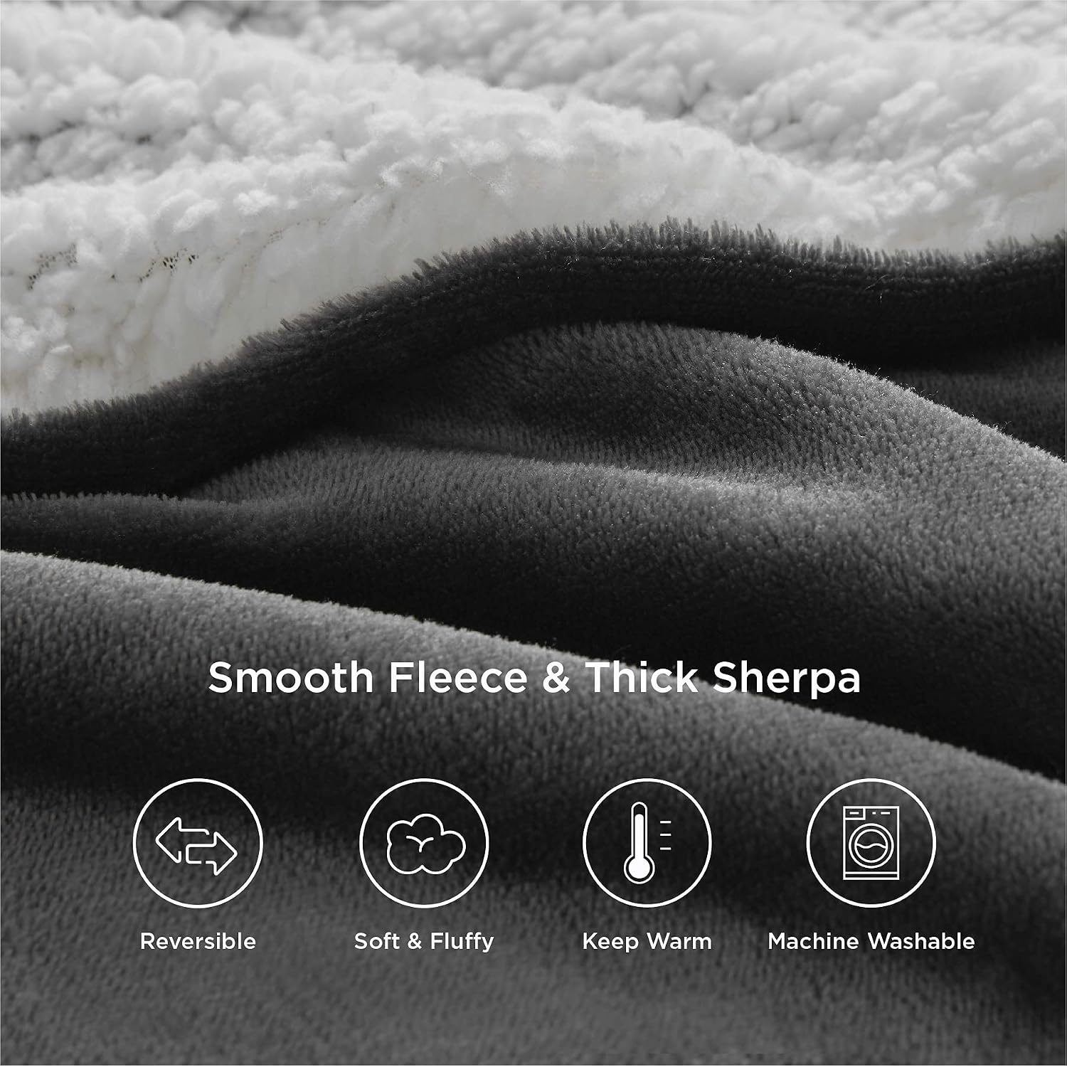Thumbnail 1 de Bedsure Sherpa Fleece Throw Blanket 220x240cm