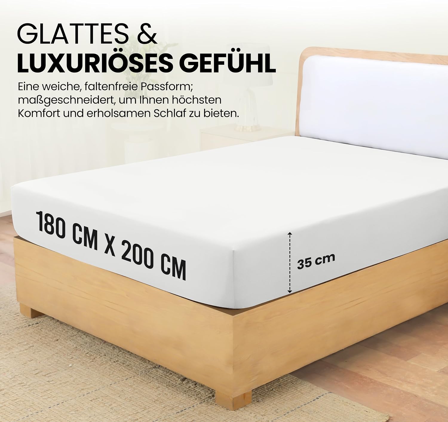 Detalle 2 de Utopia Bedding Spannbettlaken 180×200 cm, 35 cm Tiefe