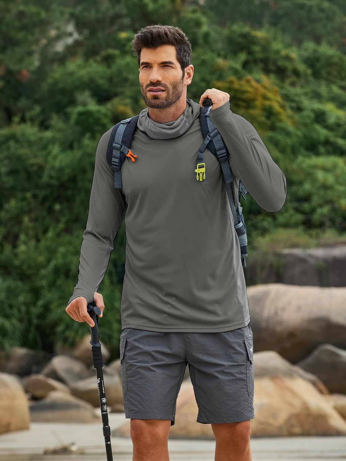 Thumbnail 6 de PINSPARK Men's Sun Protection Hoodie with Mask UPF 50+ — Versatile Outdoor Shield for Fishing, Hiking, and More