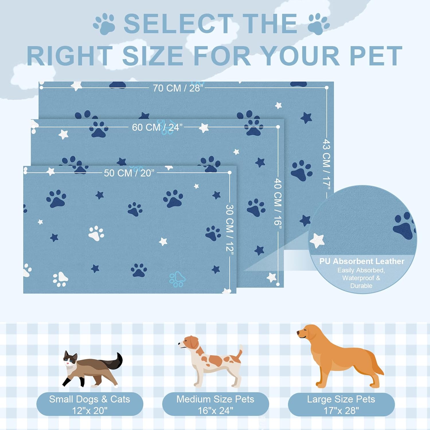 Detalle 2 de Tapis d'alimentation 40x60cm Tapis absorbant pour chien